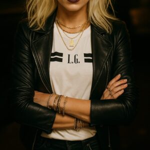 Personalización de iniciales en camiseta Brand Me blanca