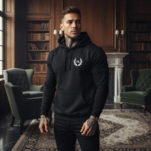 SUDADERA PERSONALIZABLE INICIALES CORONA LAUREL