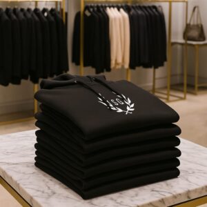 SUDADERA-NEGRA-CAPUCHA-INICIALES-CORONA-LAUREL-FRONTAL