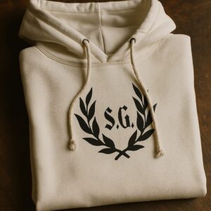 SUDADERA BLANCA PERSONALIZADA INICIALES